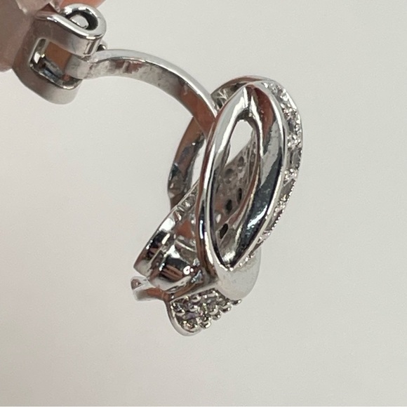 CRYSTAL Knot Clip On Earrings - Picture 9 of 10